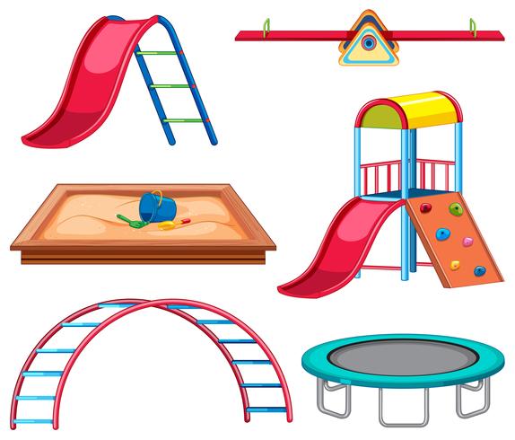 Set of playground equipment vector