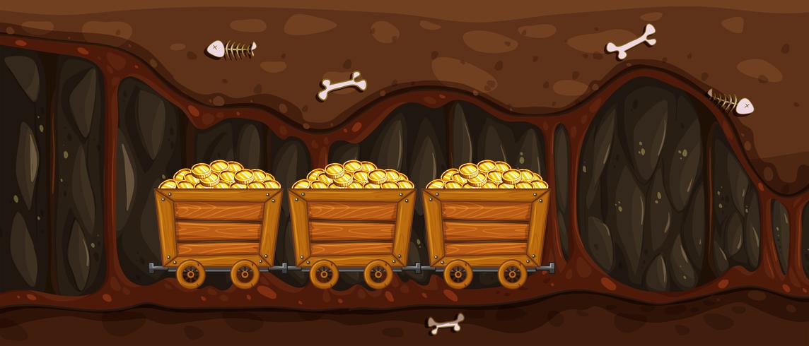 Mining Trolley Full of Gold vector