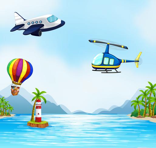 Aerial Transportation Over the Ocean vector