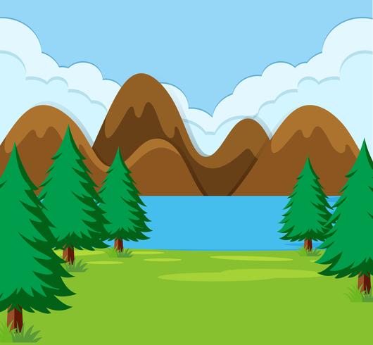 Un paisaje de naturaleza plana. vector