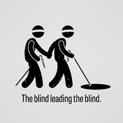 The blind leading the blind. vector