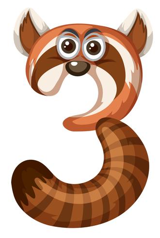 Animal cartoon number three vector