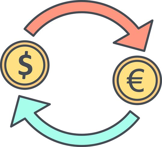 Intercambio Euro Con Dólar Vector Icon