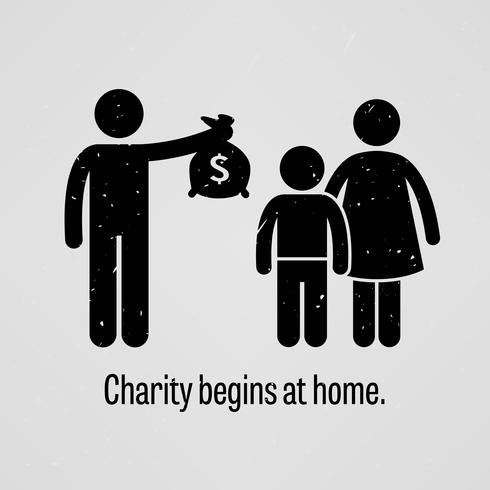 Charity Begins at Home. vector