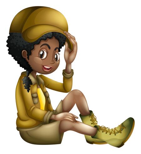 Safari Girl on White Background vector