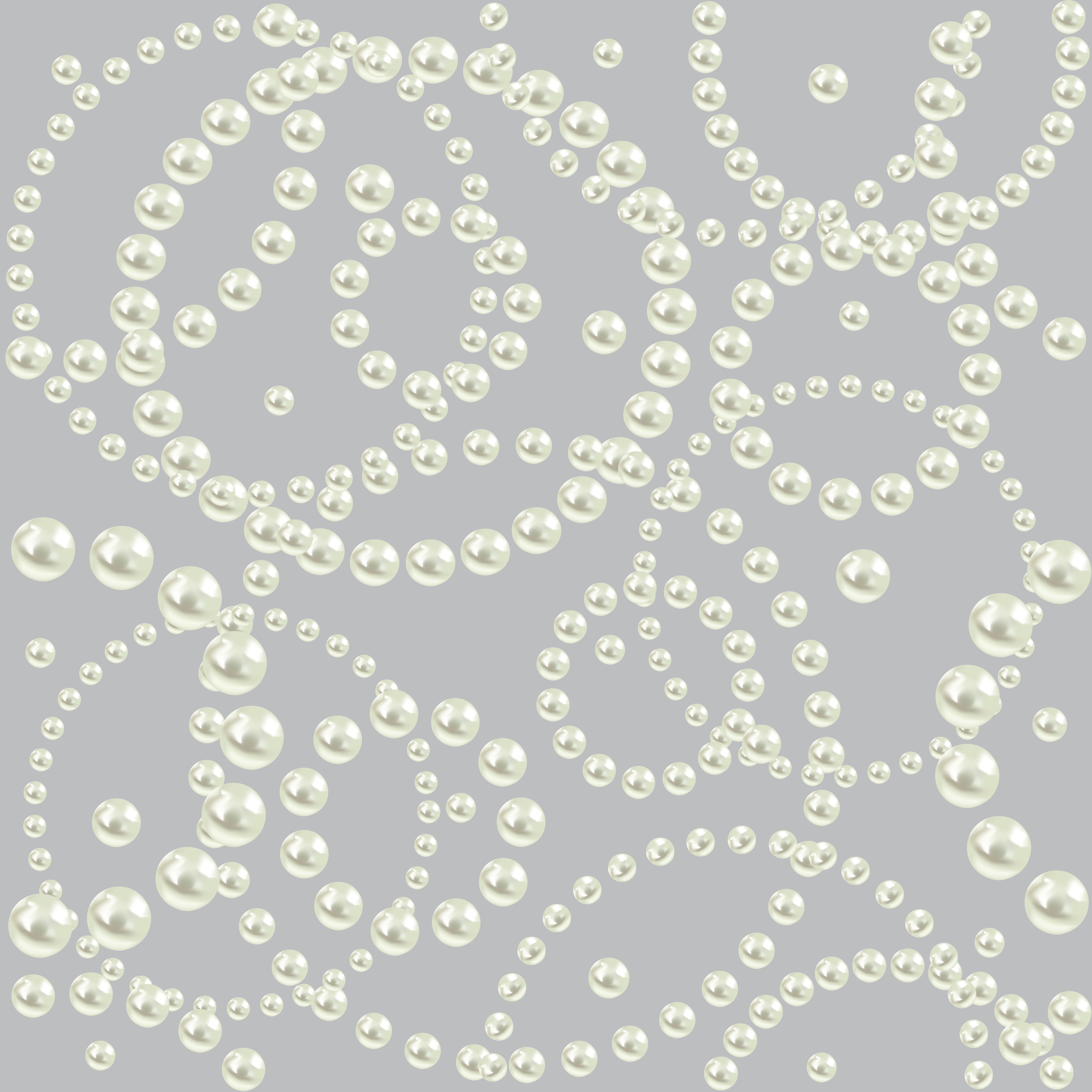 luxury seamless pattern with round shape border white realistic pearls