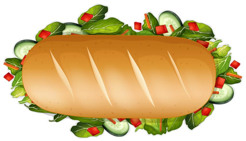 Un sándwich saludable sobre fondo blanco vector