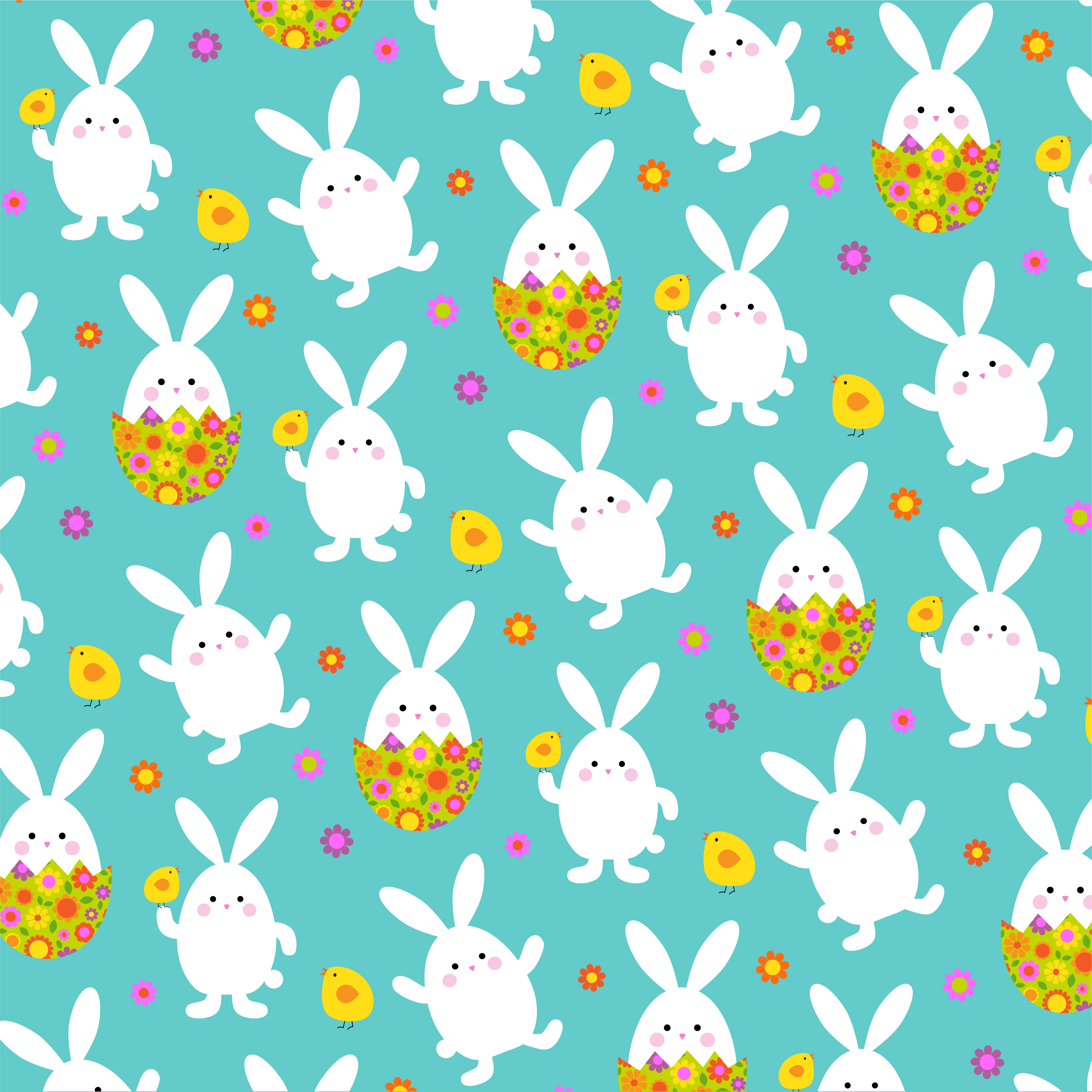 Easter bunny and floral easter egg pattern 362826 Vector Art at Vecteezy