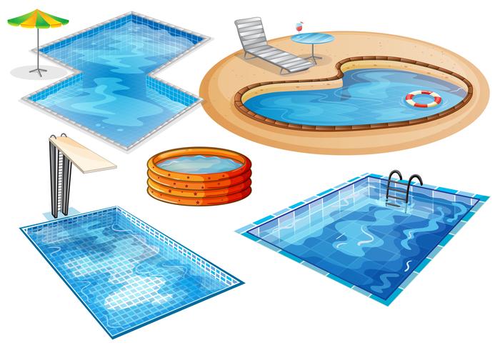 Un conjunto de piscina. vector