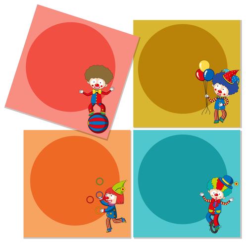 Banner template with circus clowns vector