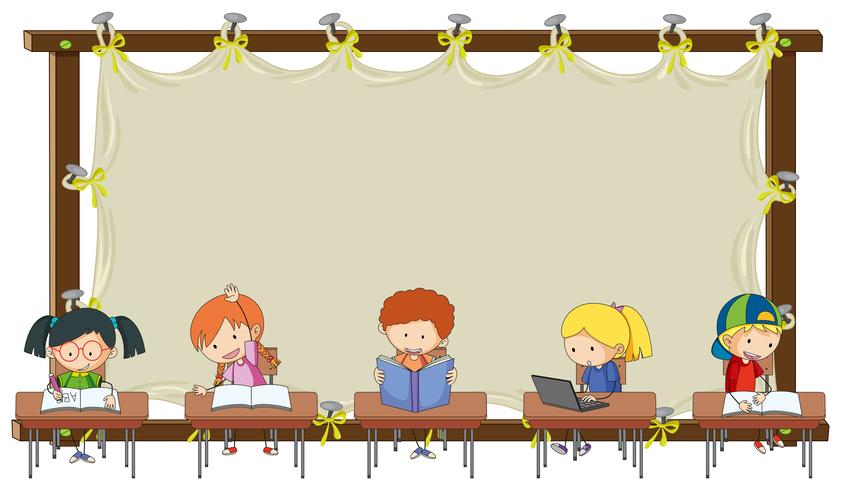 Student on empty banner vector