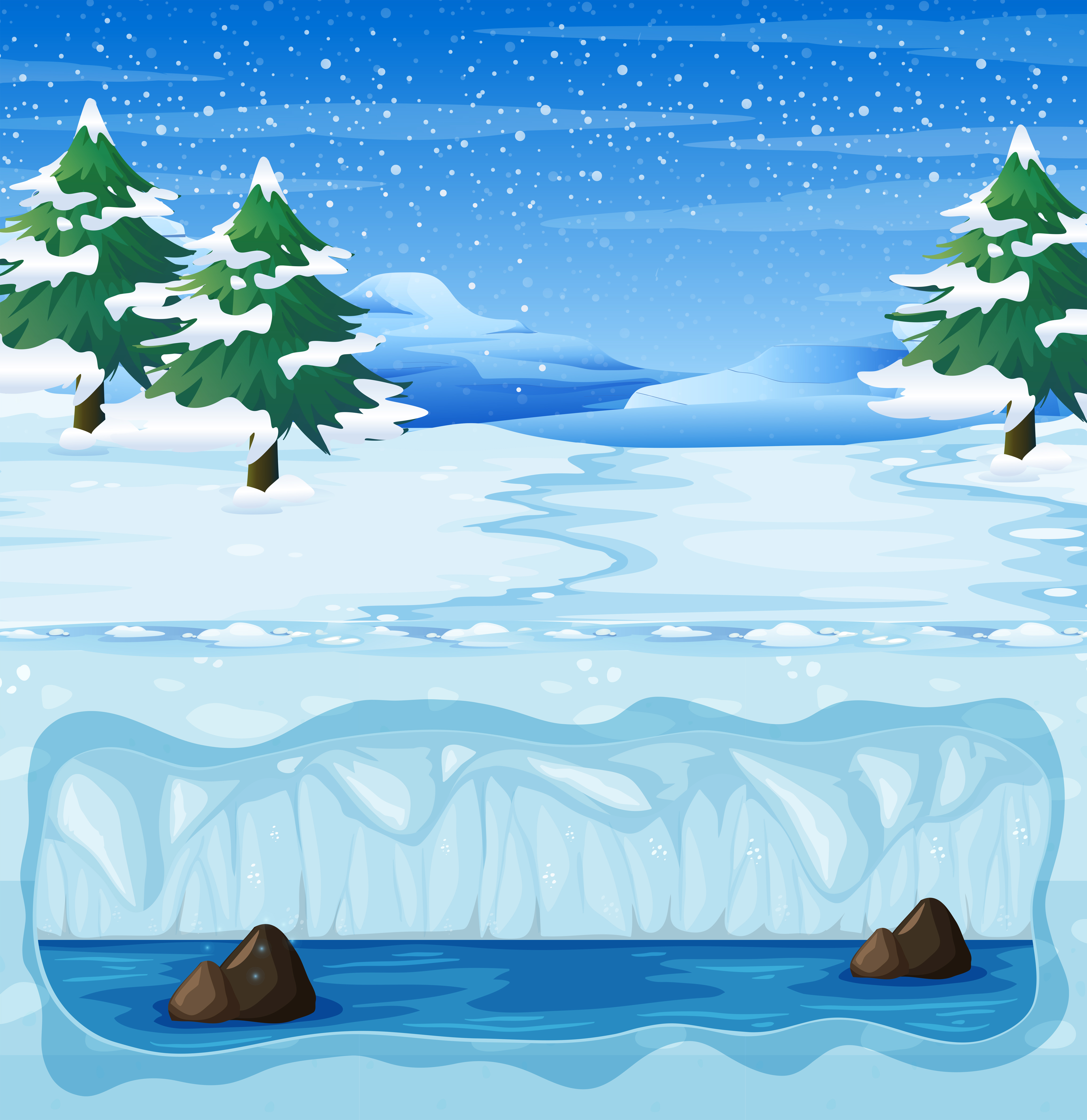 Download A snow winter landscape and underground 362887 - Download Free Vectors, Clipart Graphics ...