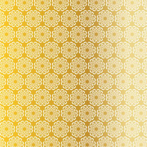 gold white ornate circular medallion pattern vector