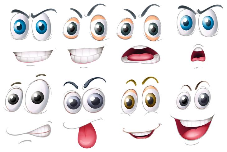 Different set of eyes with emotions vector