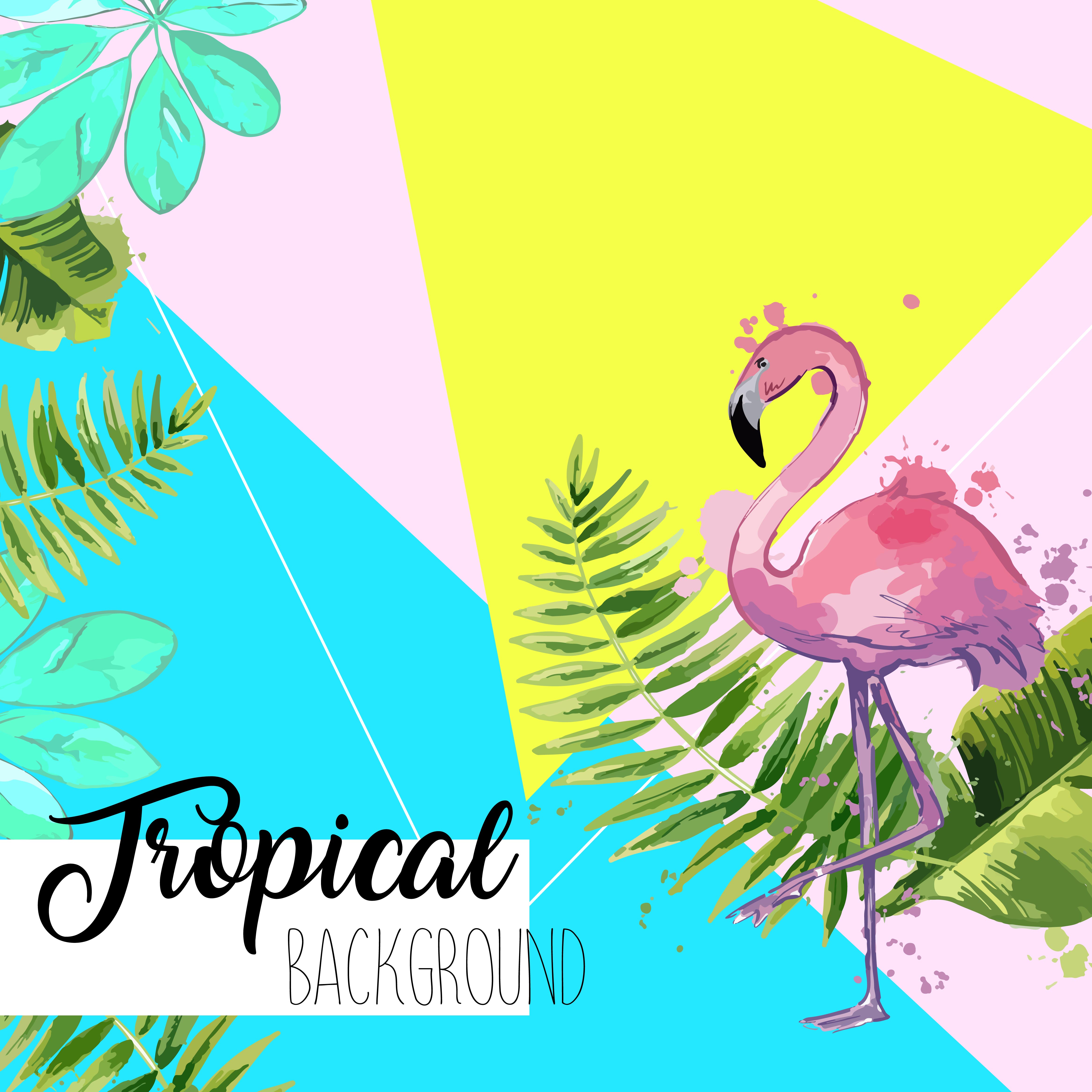 Download Tropical leaves and flamingo summer banner. 362985 Vector ...