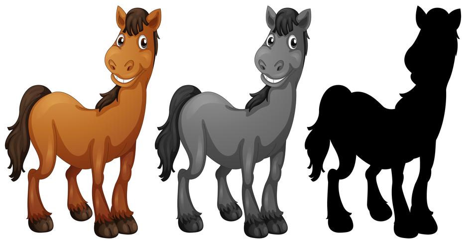 Conjunto de personaje de caballo vector