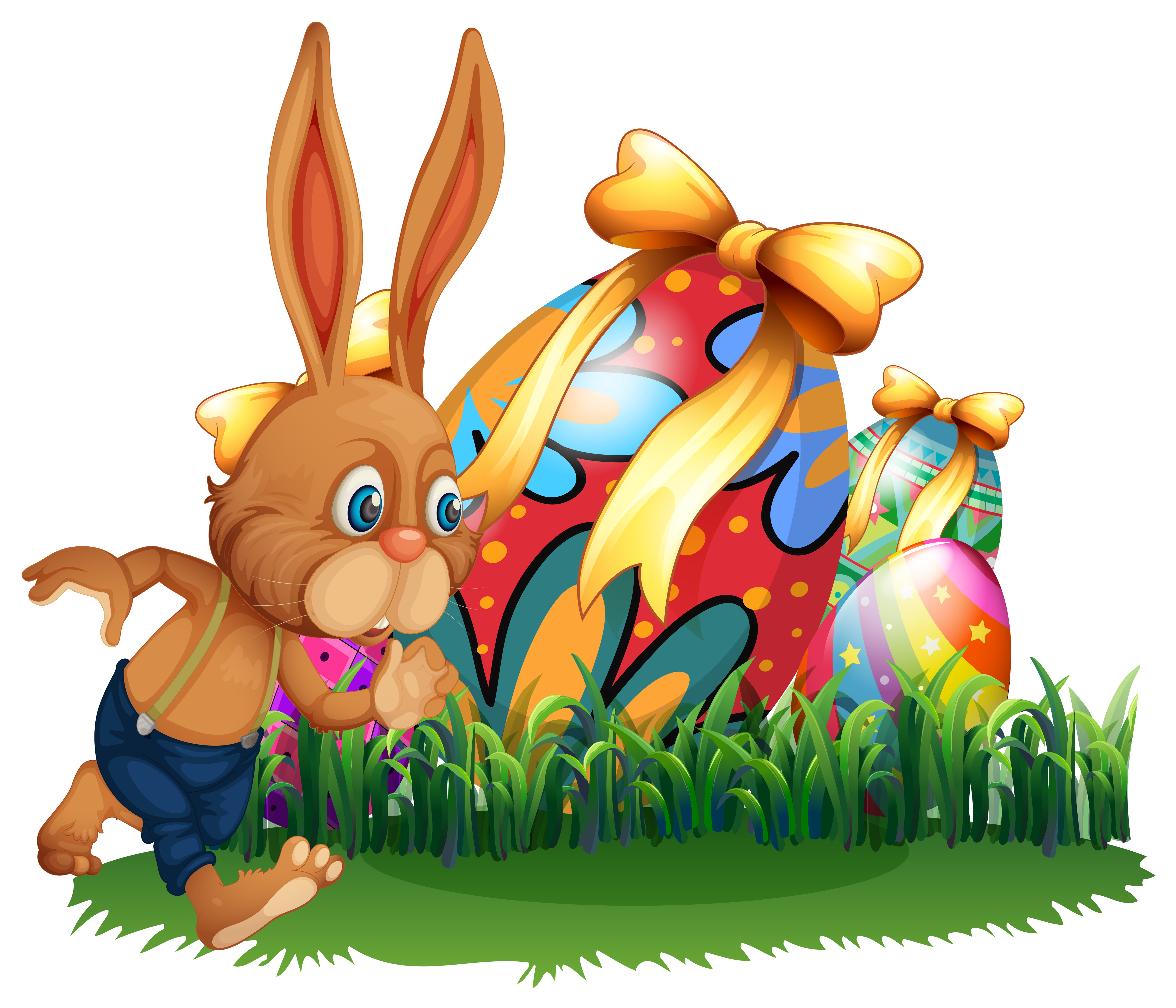 brown bunny and easter eggs 363058 download free vectors
