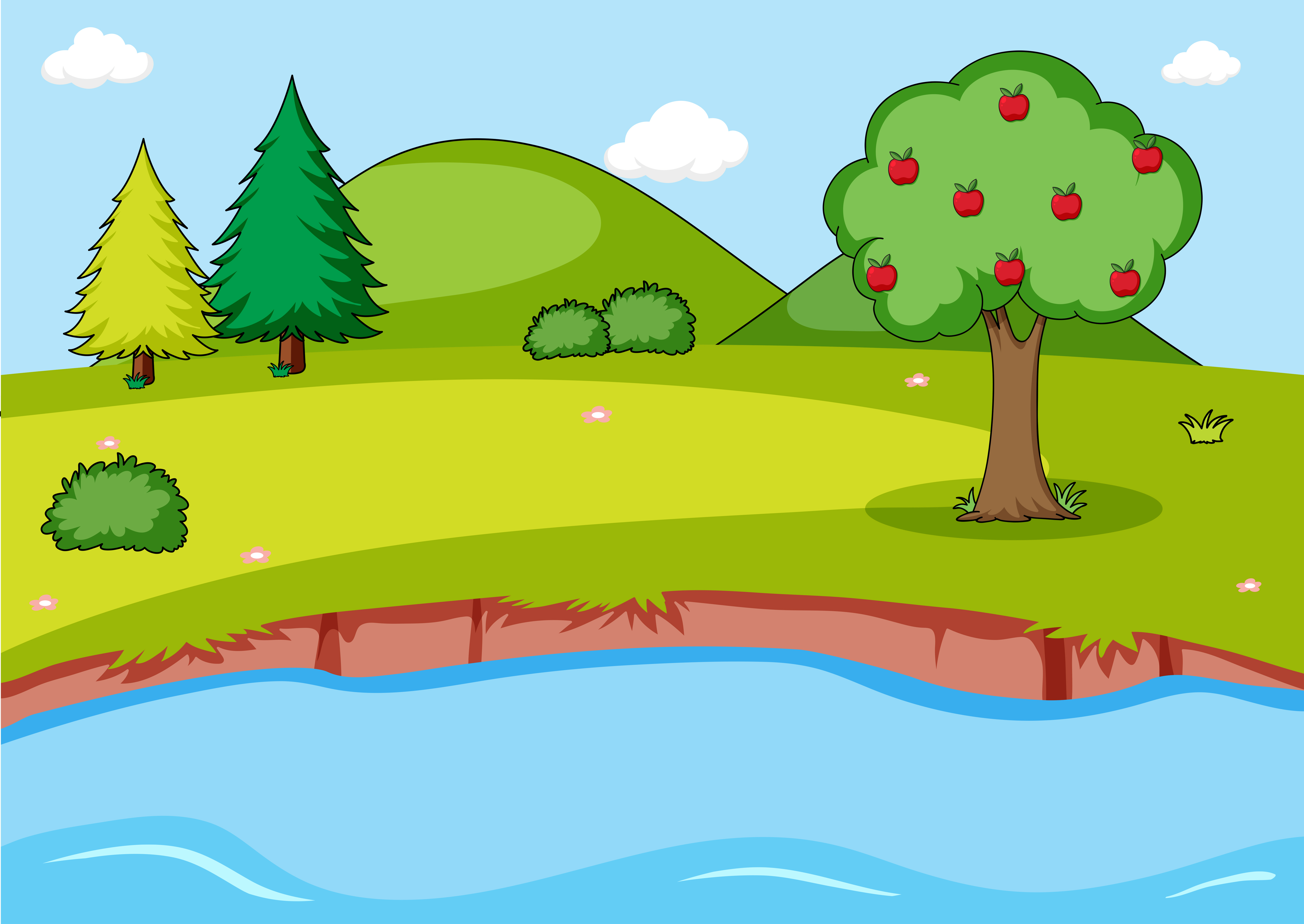 Simple nature landscape background 363069 Vector Art at Vecteezy