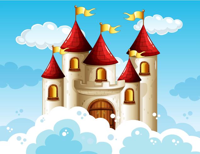 A Fairy Tale Castle on Sky vector