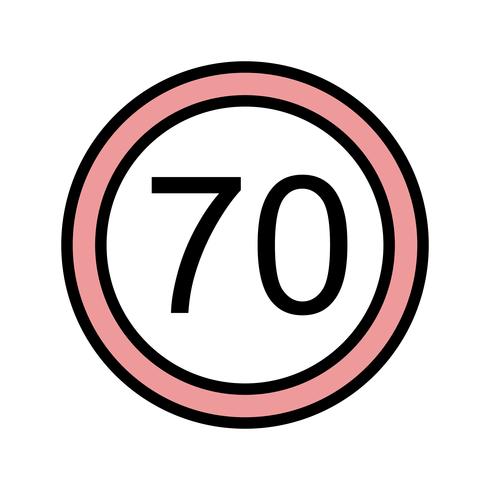 Icono de límite de velocidad de vector 70