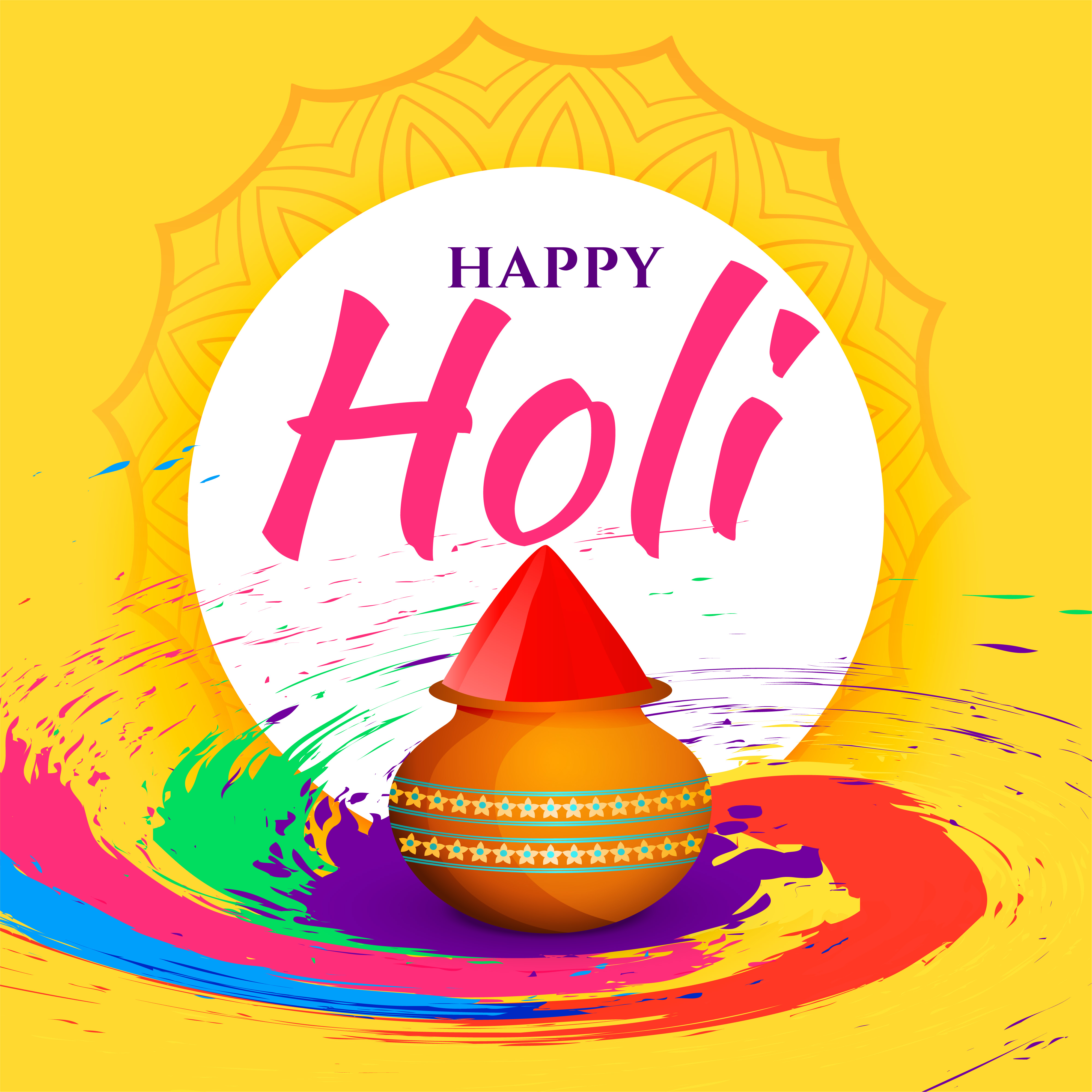 Abstract Colorful Happy Holi Festival Background Download Free Vector