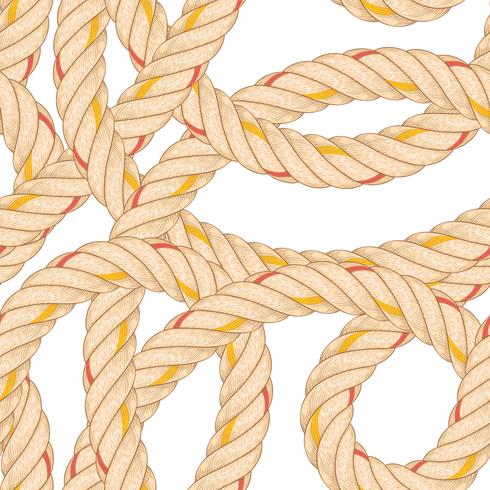 Seamless pattern with rope bending. vector