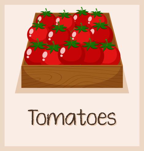 Un tomate en la caja. vector
