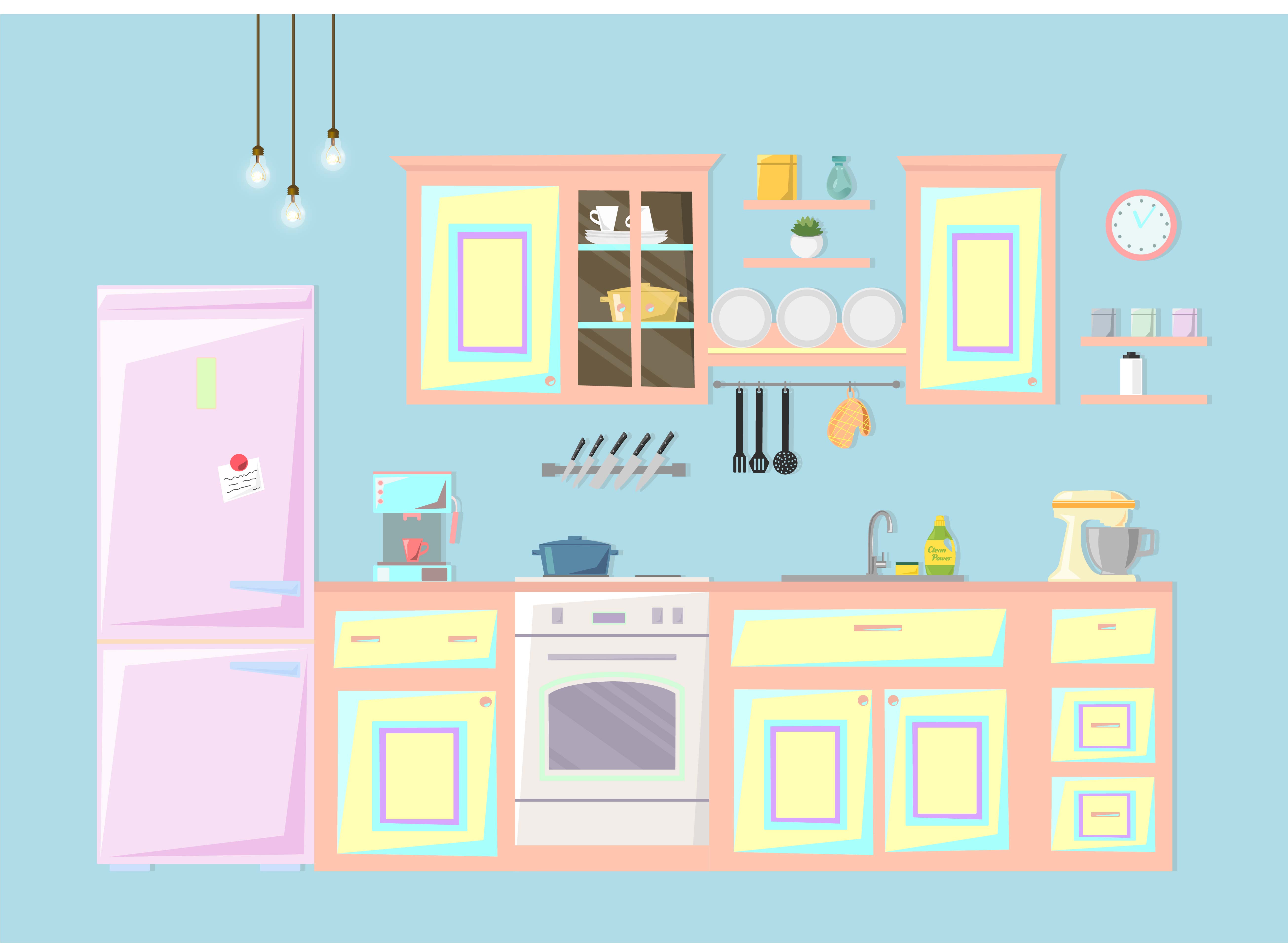 Kitchen interior. Vector illustration. 363234 Vector Art at Vecteezy