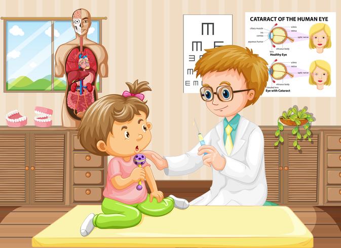 Pediatrist Doctor and Baby at Hospital vector