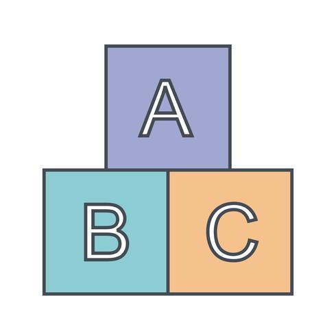 ABC cubos Vector icono