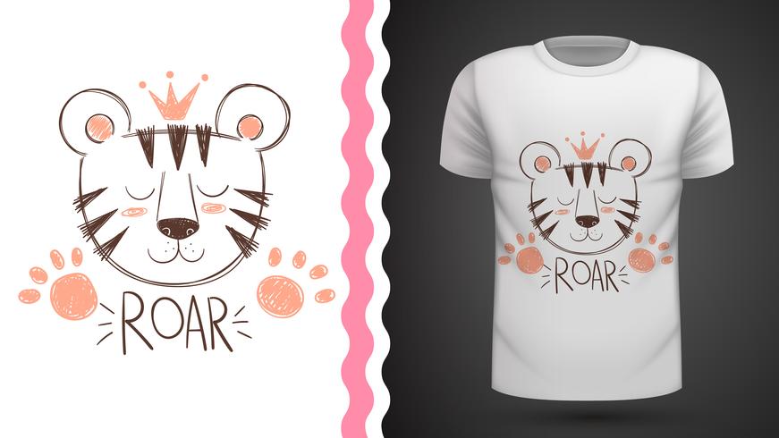 Cute tiger - idea for print t-shirt vector