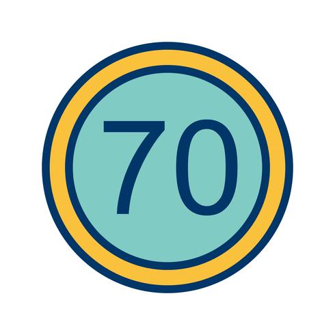 Vector Speed limit 70 Icon