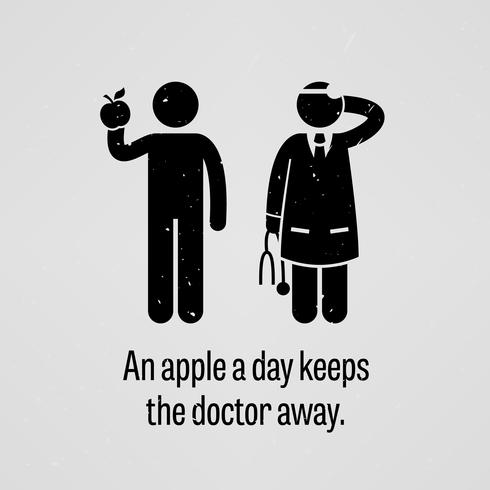 An Apple a Day Keeps the Doctor Away. vector