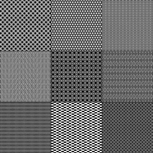 black and white mod geometric patterns vector
