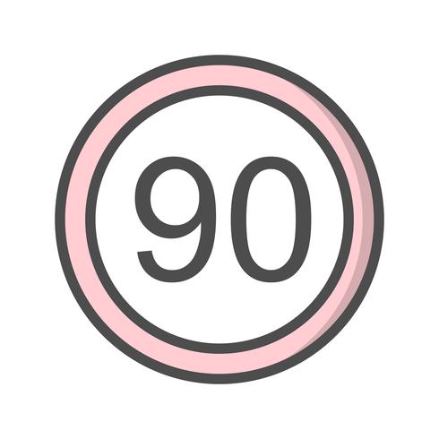 Vector Speed limit 90 Icon