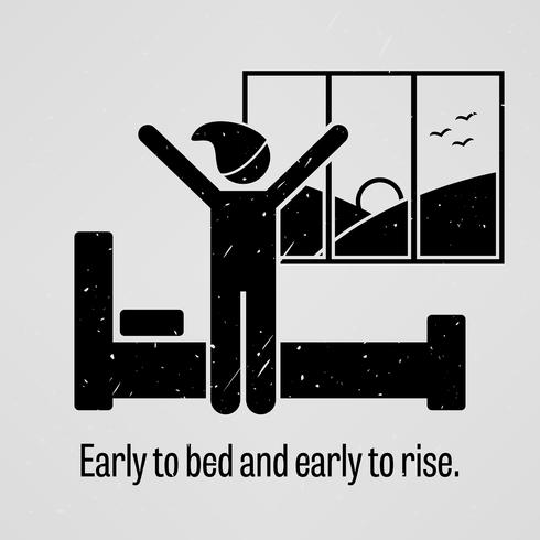 Early to Bed and Early to Rise. vector