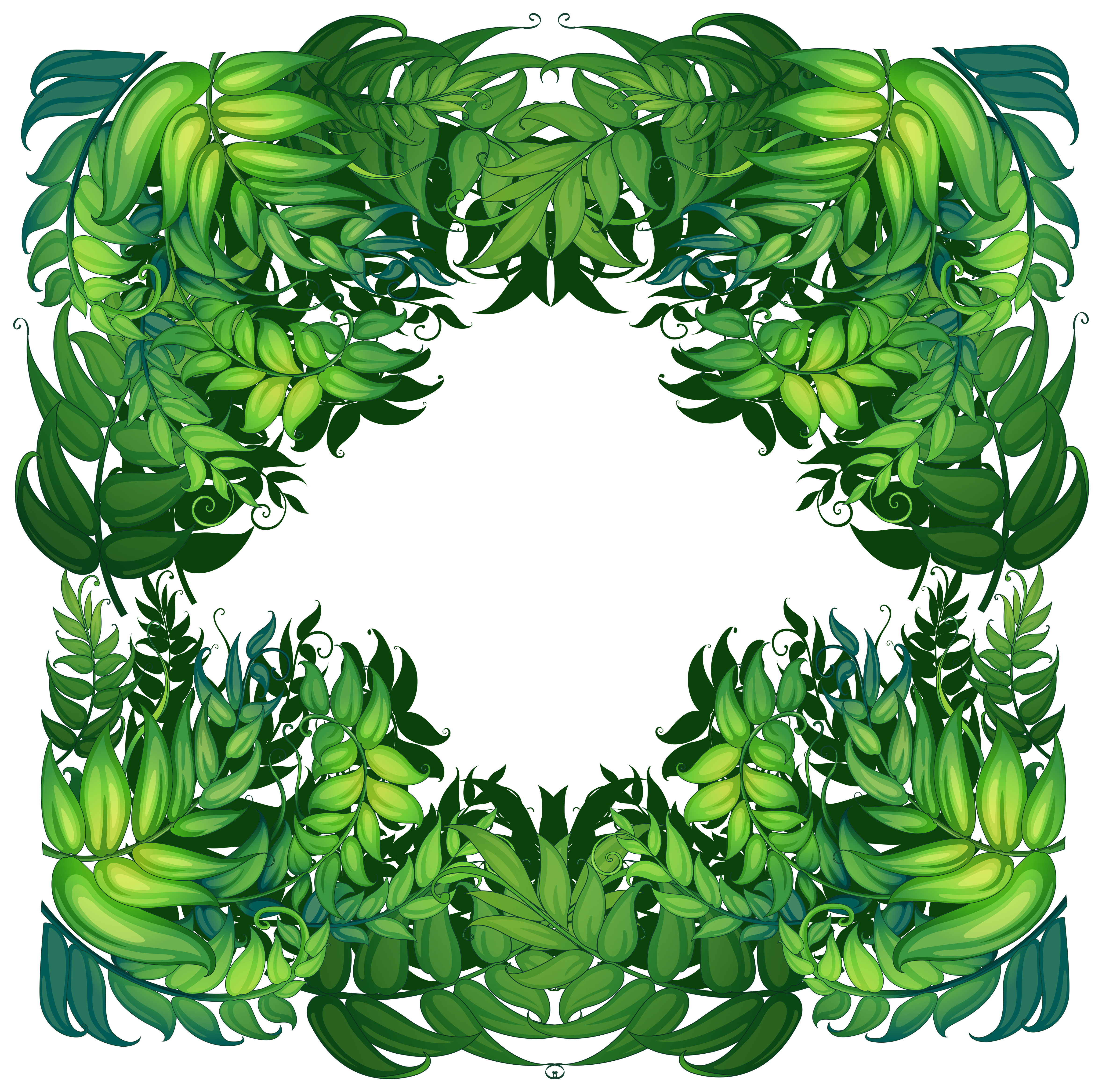 Border template with green leaves - Download Free Vectors, Clipart Graphics & Vector Art