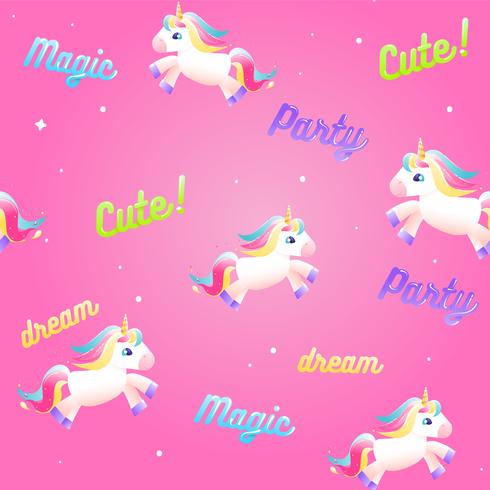 Unicorn cute set. Colorful rainbow, ice cream, magical liquid in a bottle with star. cartoon set illustration vector