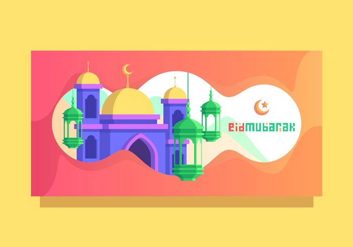 Lantern Eid Mubarak Vector