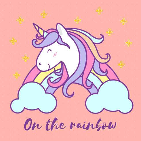 Cute unicorn cartoon character illustration design. Vector illustration ...