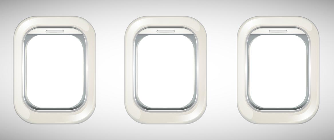 Three windows on airplane vector