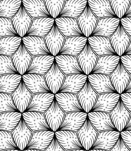 Seamless lined pattern hand drawing. vector