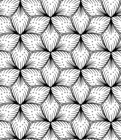 Seamless lined pattern hand drawing. vector