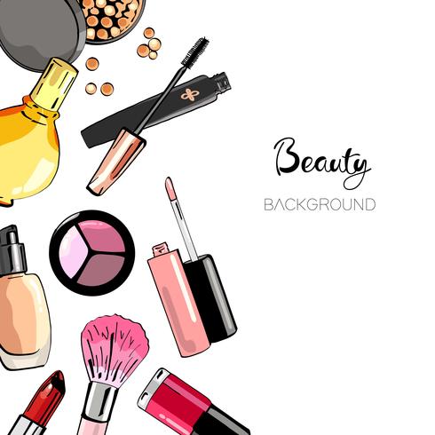 Cosmetics background.  vector