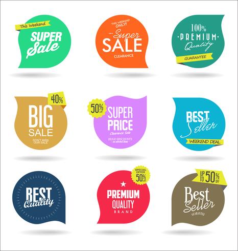 Sale banner templates design and special offer tags collection  vector