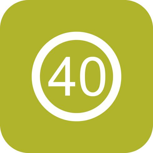 Icono de límite de velocidad de vector 40