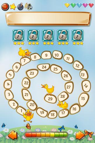 Game template with animals in park background vector