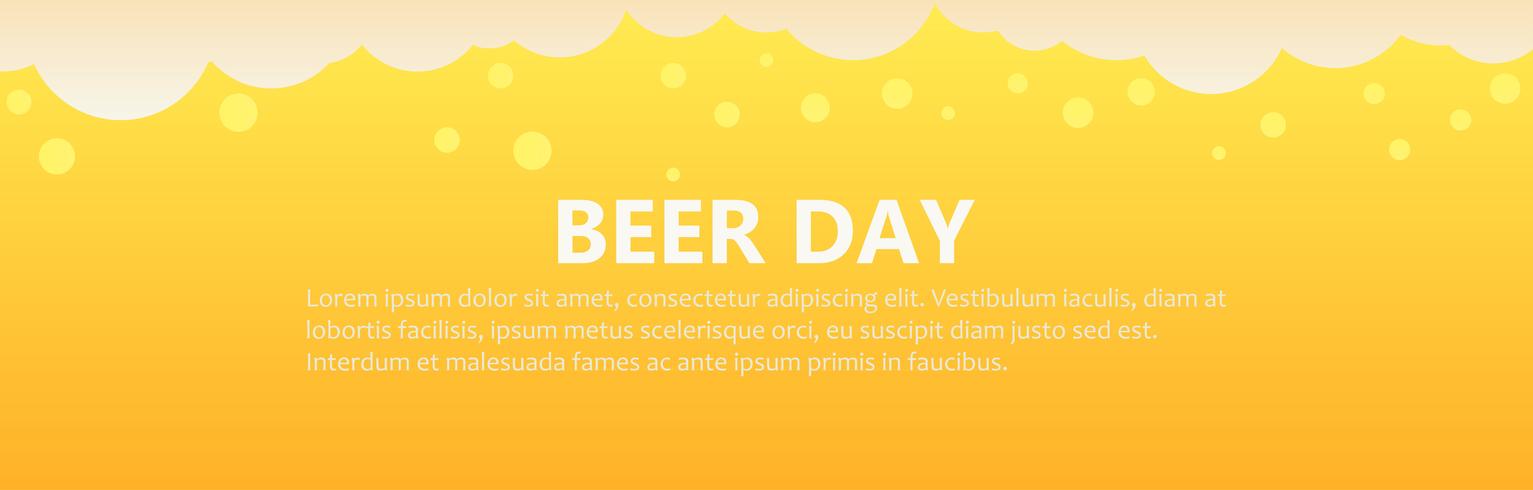 Fondo de banner de día de cerveza. Vector ilustración plana