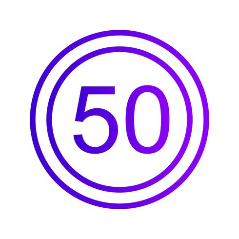 Vector Speed limit 50 Icon