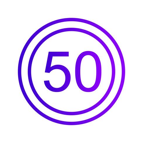 Vector icono de límite de velocidad 50